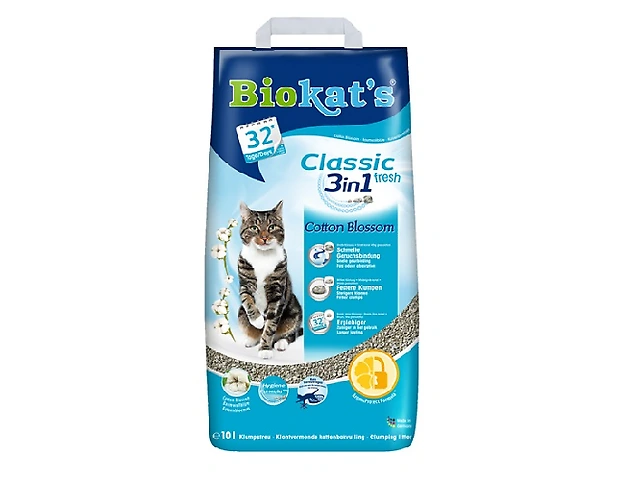 Biokats FIOR de COTTON бентонітовий наповнювач (bentonite cat litter), Biokats FIOR de COTTON бентонітовий наповнювач (bentonite cat litter), 5кг