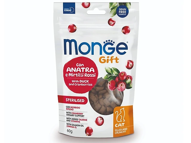 MONGEGIFTC FILL STERIL з качкою та журавлиною ласощi для котів
