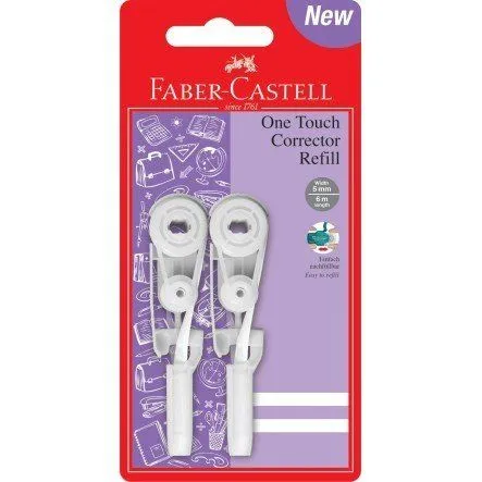 169205 Змінний блок коригувальної стрічки  One Touch, 5 мм х 6 метрів, 2 шт Faber-Castell