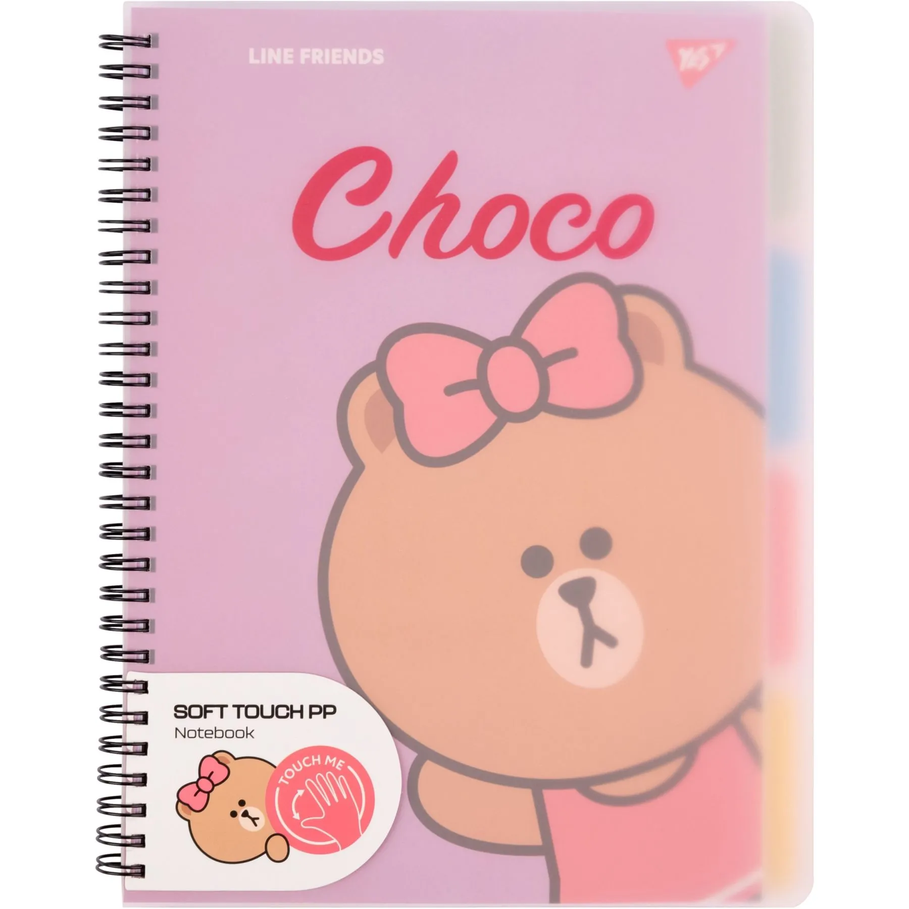 Зошит для записів YES В5, 80 арк., софт-тач пласт.обкл. "Line Friends. Choco"