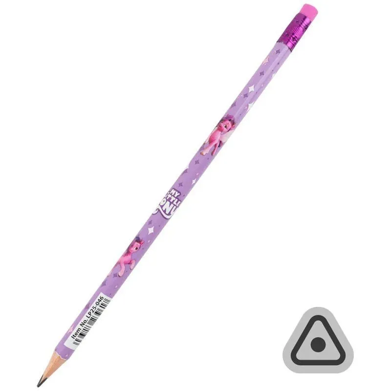 Олівець графітний з гумкою, тригранний LP