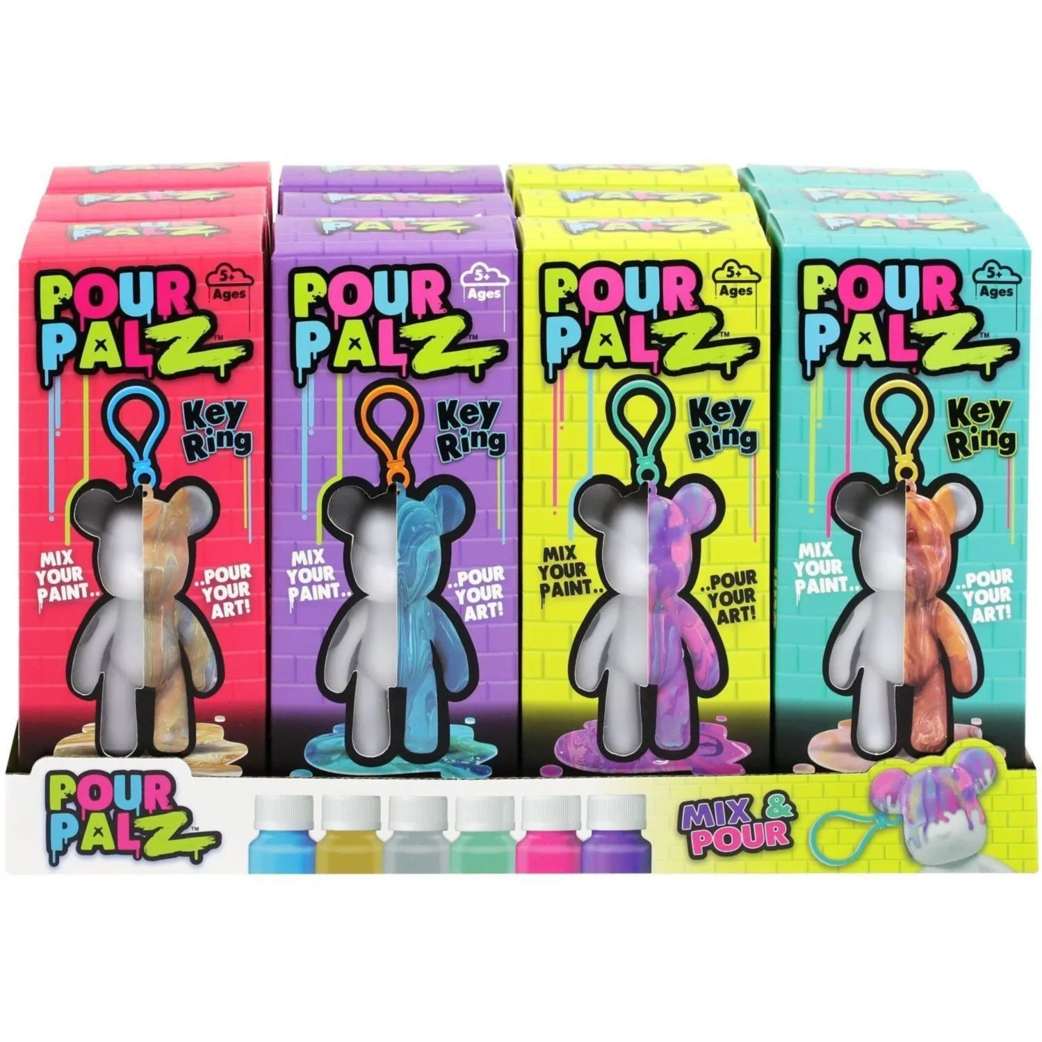 Pour Palz Набір для творчості Флюїд Арт - Брелок Ведмедик S2