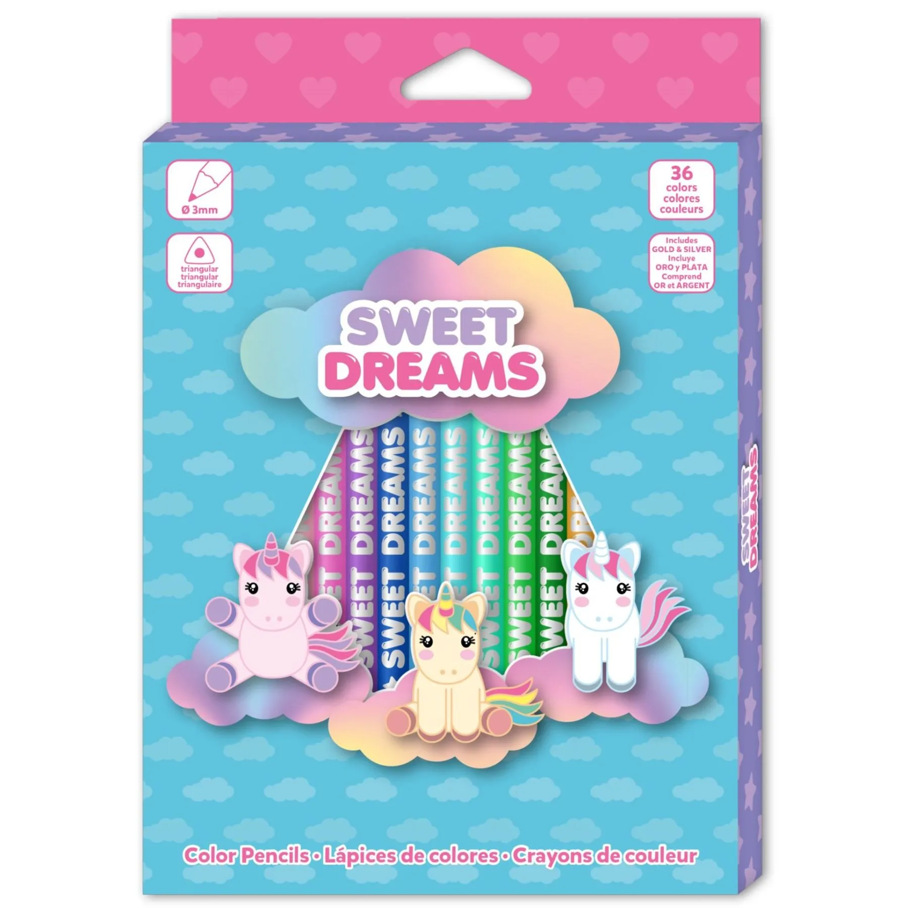 НАБІР ОЛІВЦІВ 36 шт ТРИКУТНИК в упаковці SWEET DREAMS