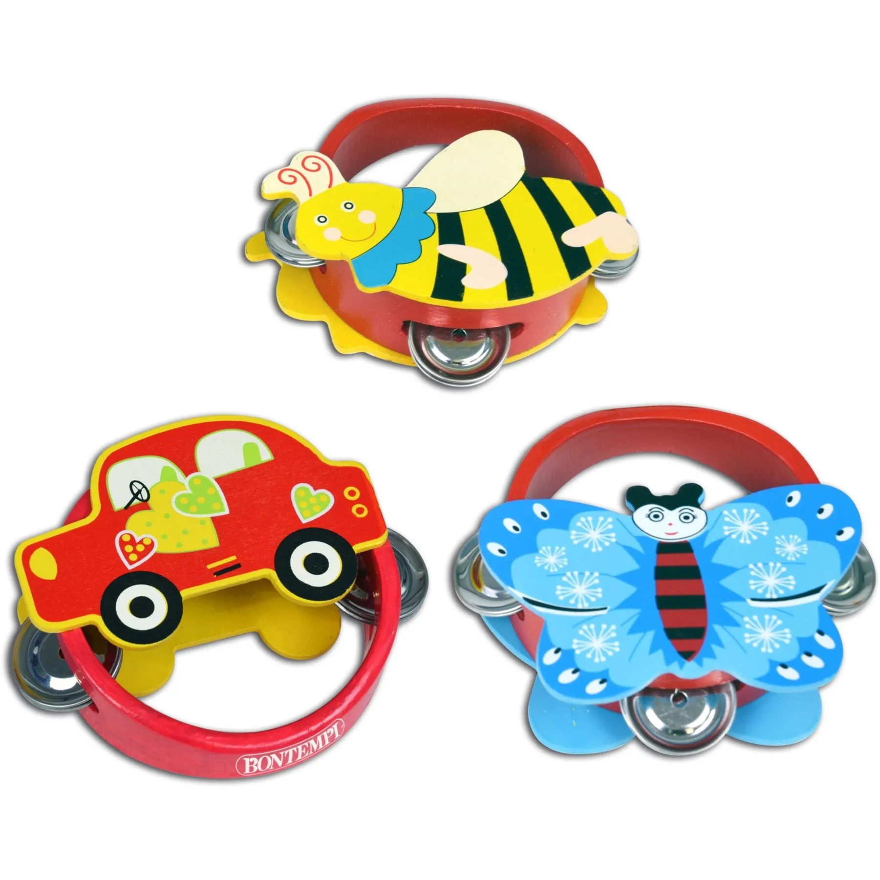 Дерев'яний бубон з 6 тарілками