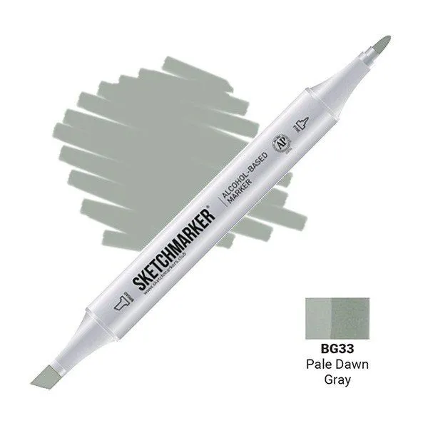 Маркер #adb7ae, Цвет: Pale Dawn Gray (Бледно-серый рассвет, SM-BG033, SKETCHMARKER), SM
