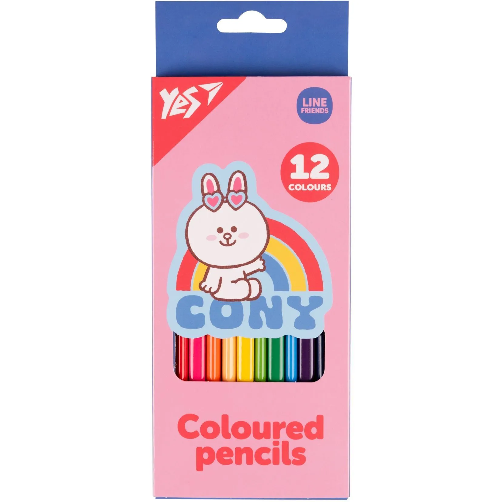 Олівці кольорові Yes 12 кол. "Line Friends" рожевий