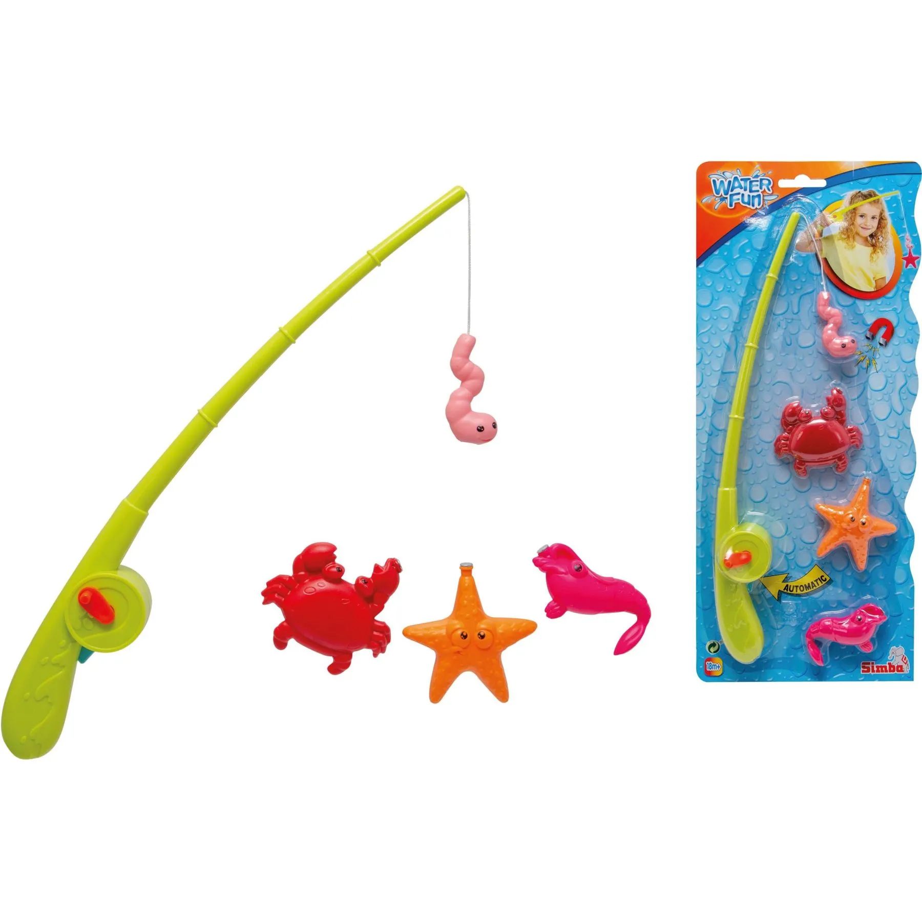 Ігровий набір &quot;Риболов&quot;, механічна вудка, 3 тваринки, 36 см, 3+