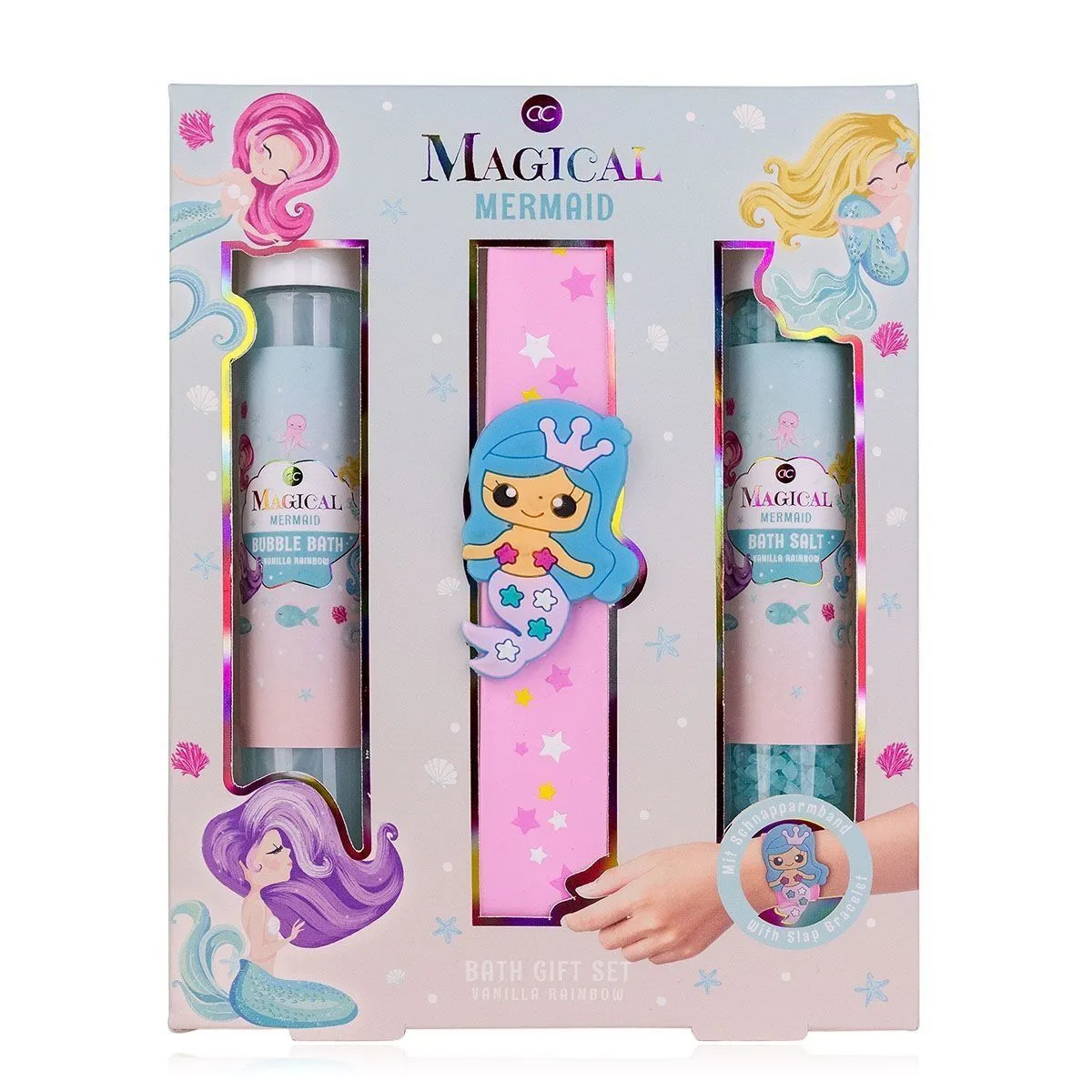 Набір д/ванни MAGICAL UNICORN&amp;MERMAID подар.кор.: піна д/в 60 мл, сіль д/ванни 80 г, браслет, 2 аром.: Єдиноріг (Полуниця) Русалка (Ваніль)