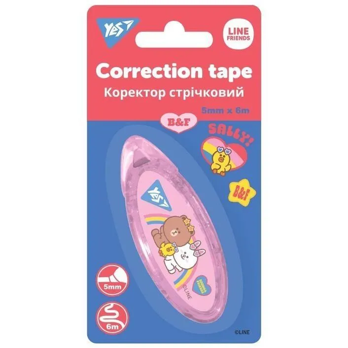Коректор стрічковий YES 5мм х 6м Line friends