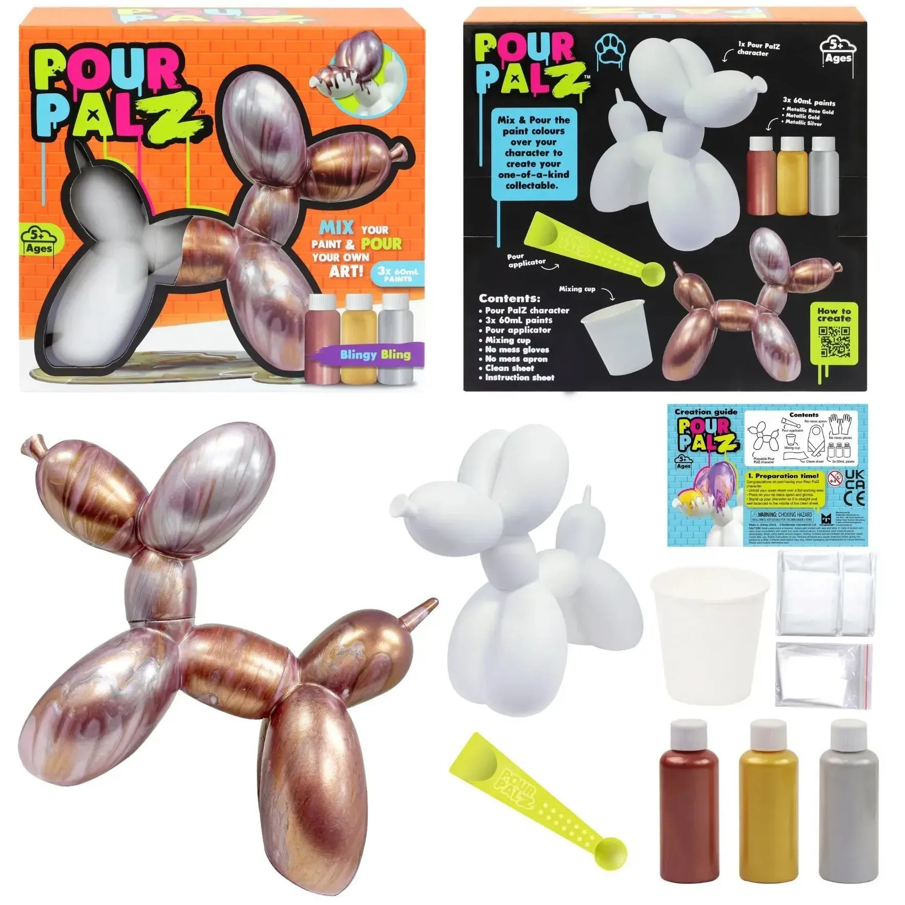 Pour Palz Набір для творчості Флюїд Арт - Balloon Dog &quot;Блінг Блінг&quot;