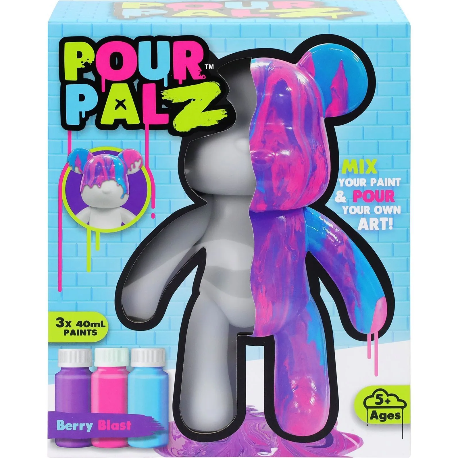 Pour Palz Набір для творчості Флюїд Арт - Ведмедик &quot;Ягідний вибух&quot;