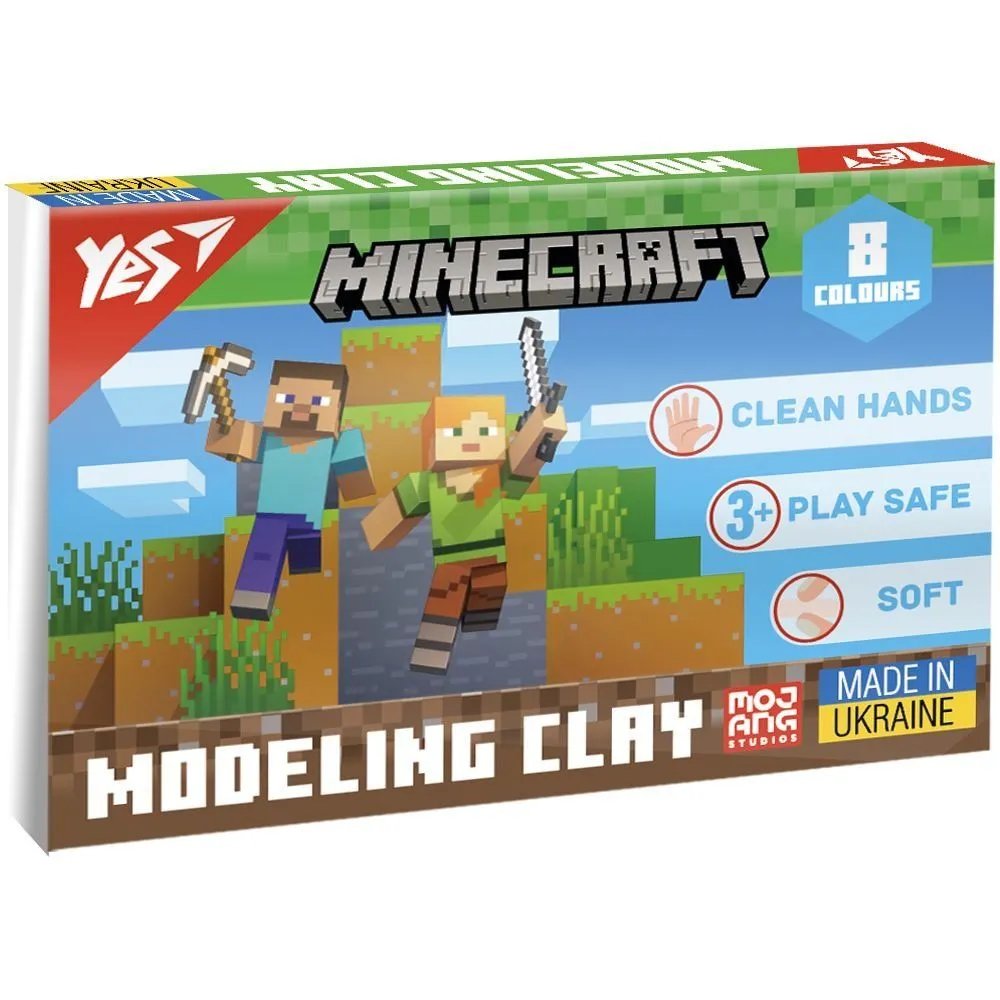 Пластилін Yes, 8 кол., 160г "Minecraft"
