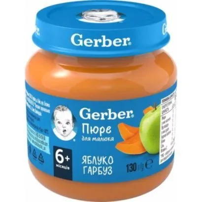 Пюре "Яблуко, гарбуз" 130 г, Gerber