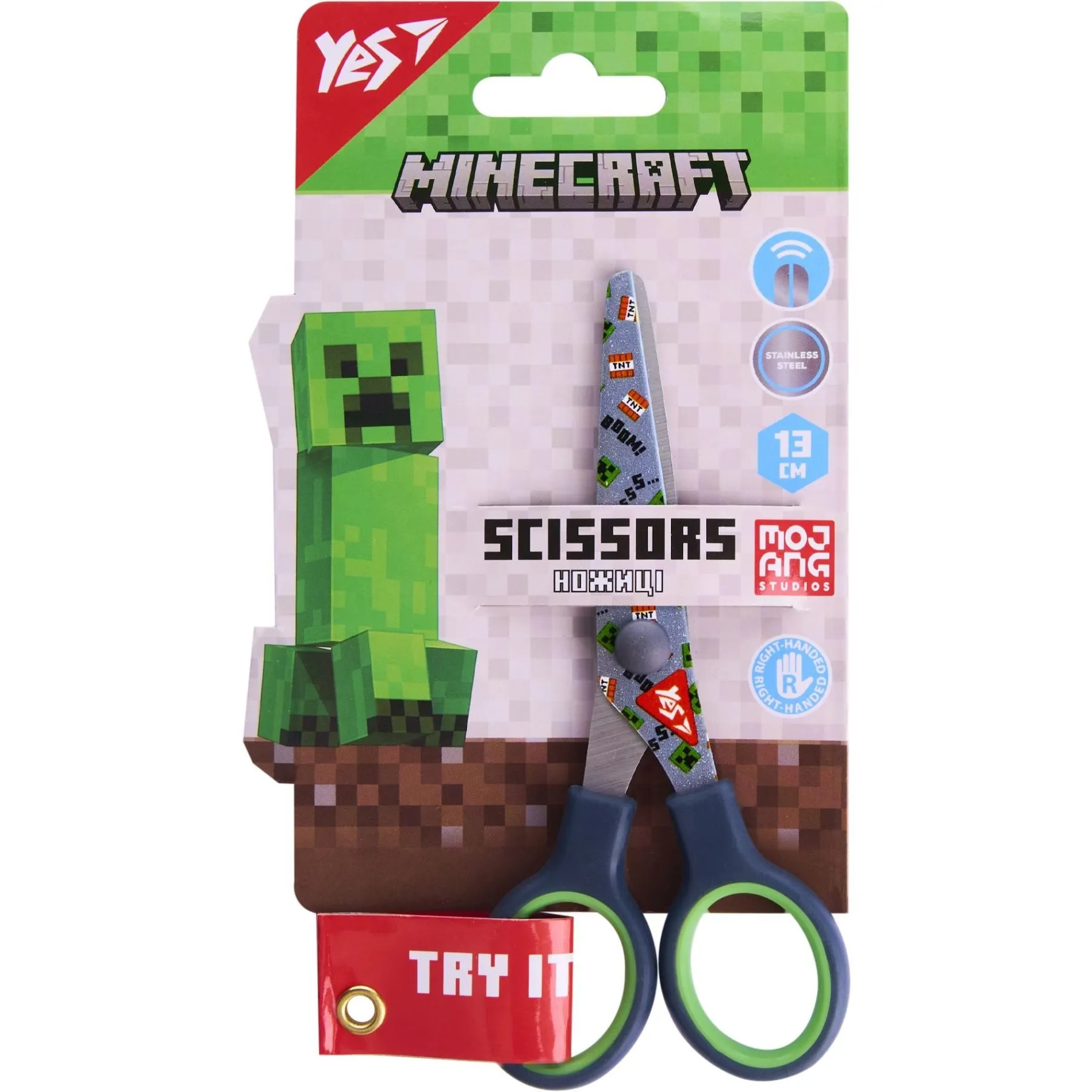 Ножиці Yes "Minecraft" 13см, з принтом на лезі