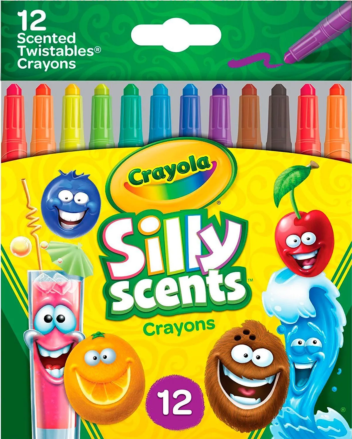 CRAYOLA Silly Scents Набір воскової крейди "Твіст", що викручуються, з ароматом, 12 шт
