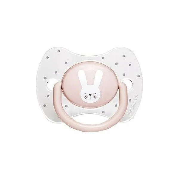 Пустушка фізіологічна "Hygge - Затишні історії" +18 місяців, рожевий зайчик