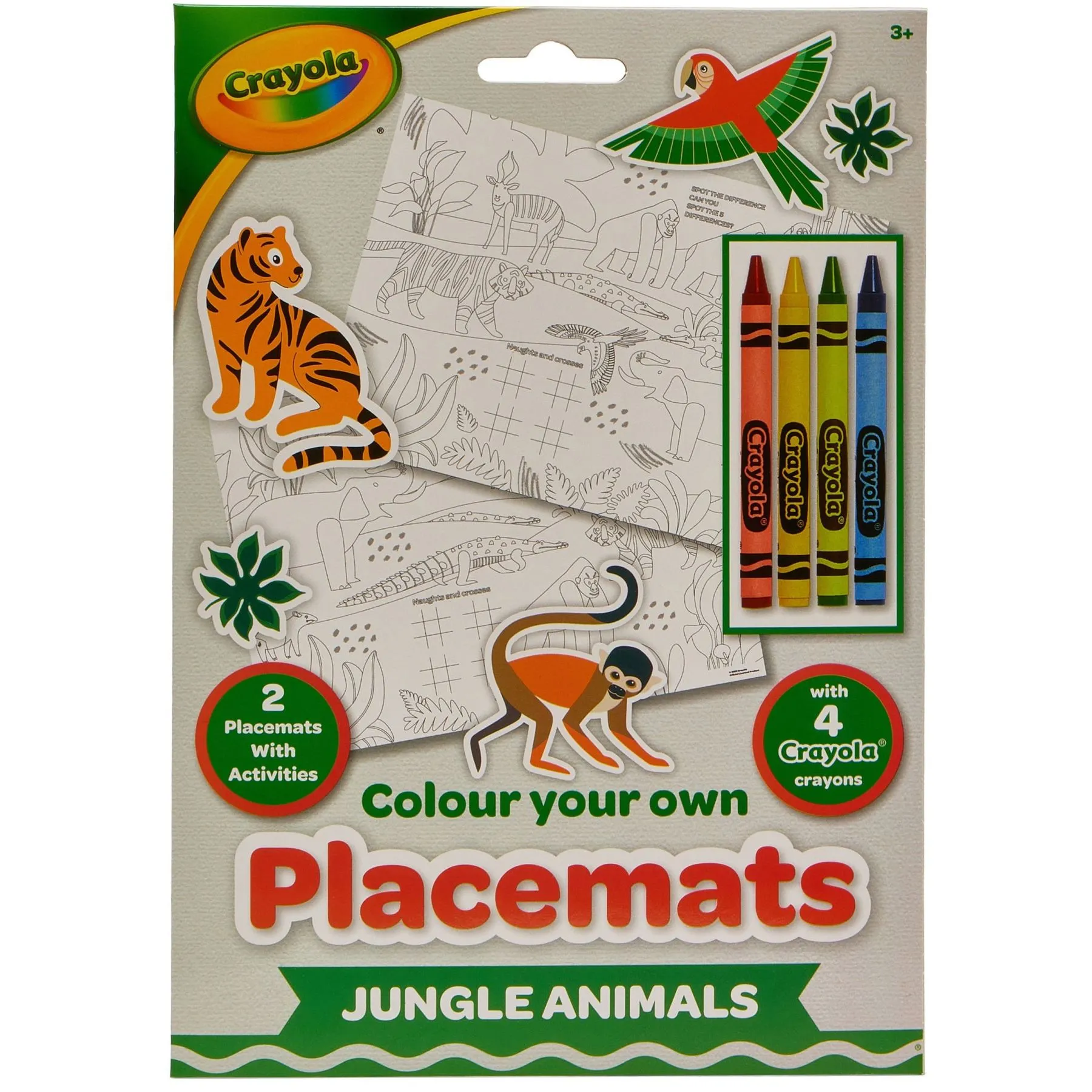 Crayola Підложки-розмальовки &quot;Джунглі&quot; 2 шт  з олівцями, 15755-A