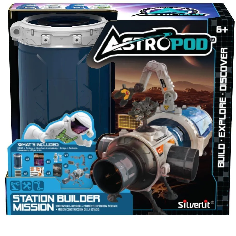 Ігровий набір з фігуркою ASTROPOD  МІСІЯ [ПОБУДУЙ МОДУЛЬНУ КОСМІЧНУ СТАНЦІЮk (деталі, фігурка)