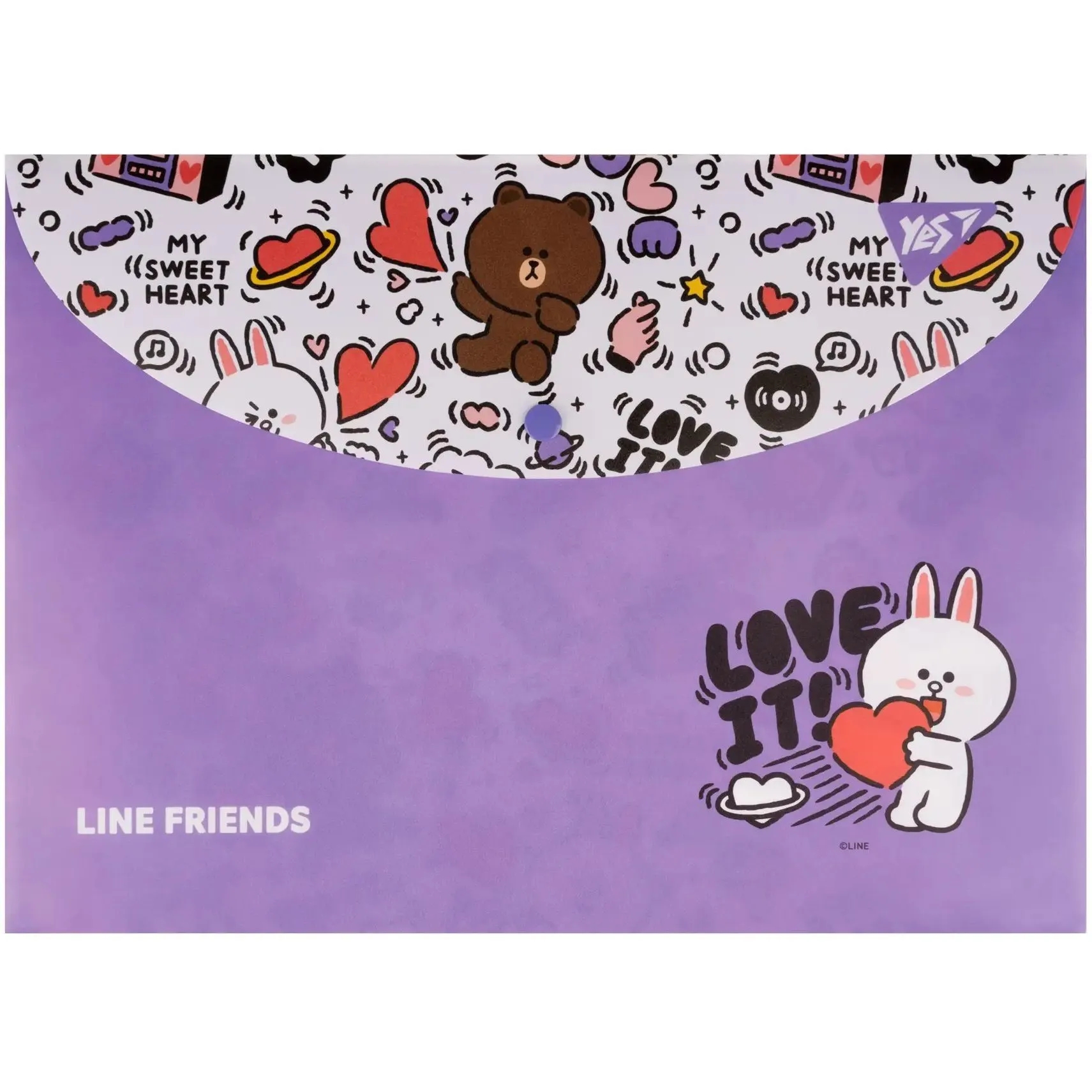 Папка-конверт YES А4 на кнопці &quot;Line Friends&quot;
