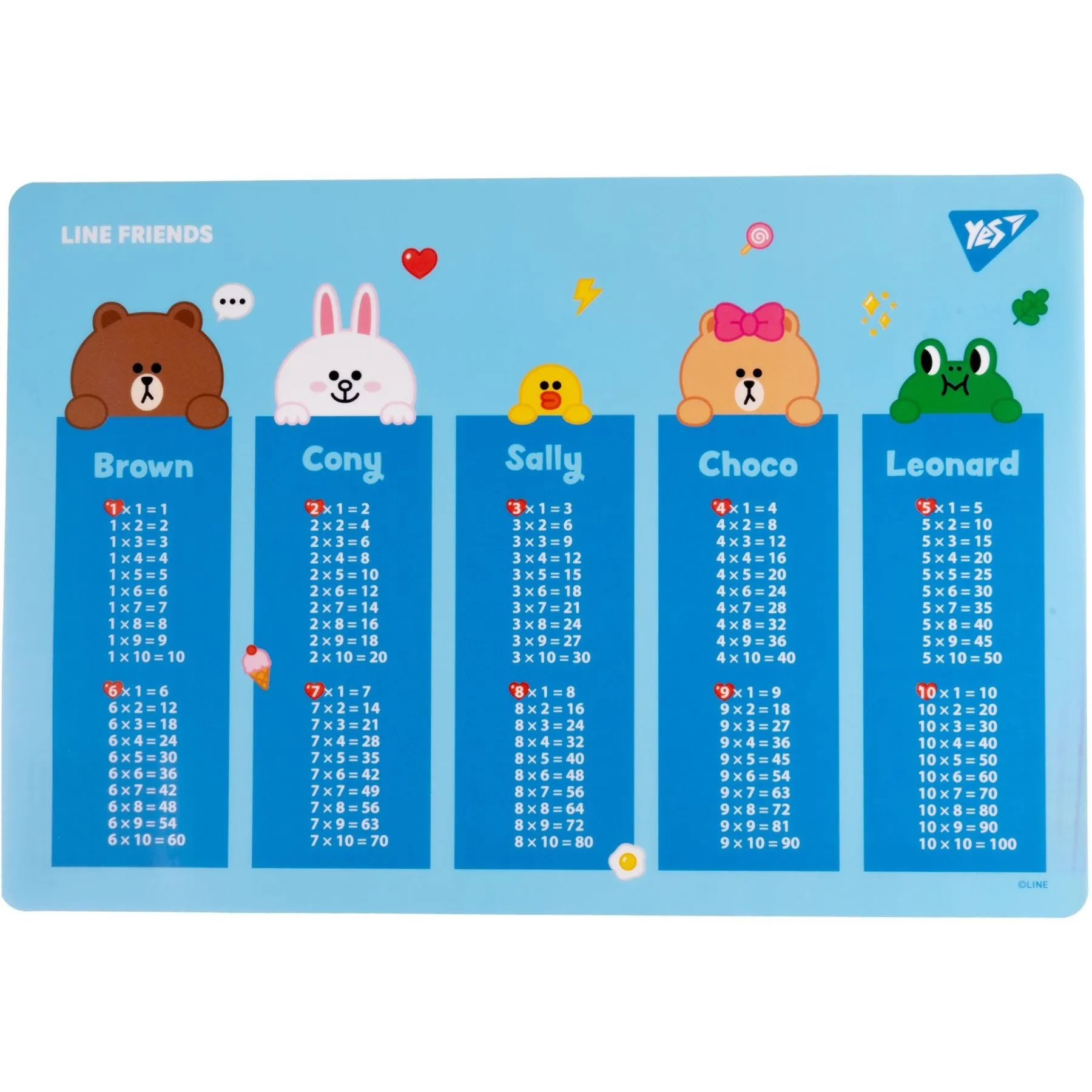 Підкладка для столу  YES табл. множ. &quot;Line Friends&quot;