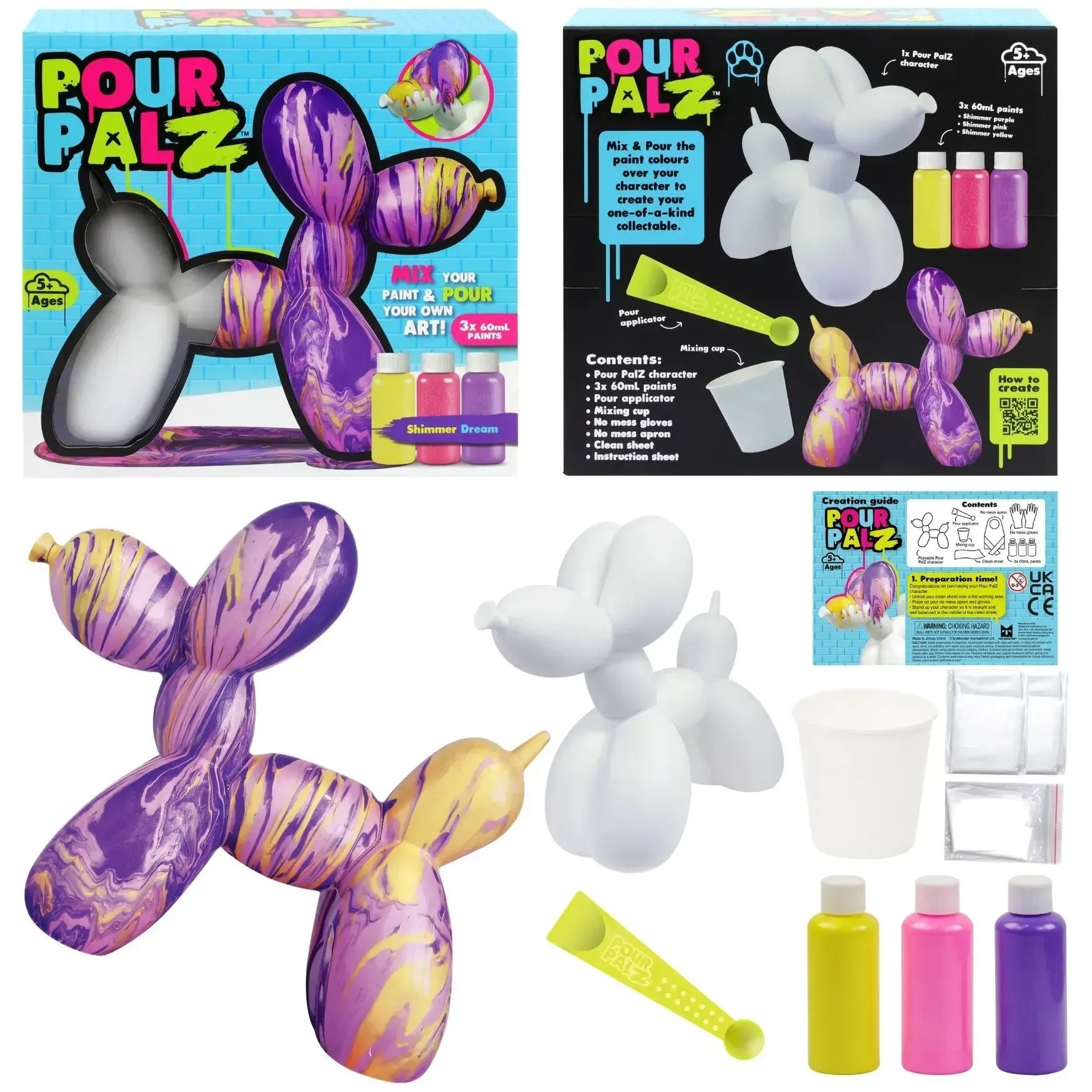 Pour Palz Набір для творчості Флюїд Арт - Balloon Dog &quot;Блиск та мерехтіння&quot;