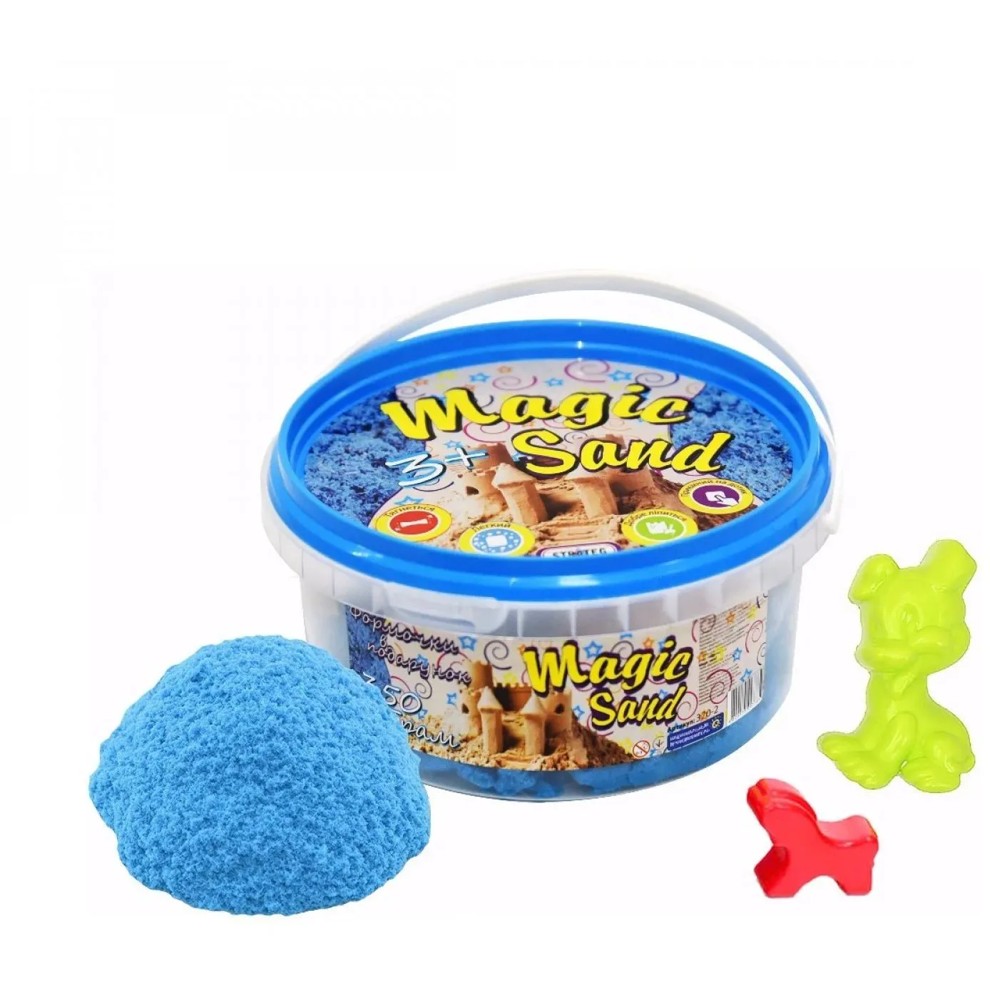 Magic sand блакитного кольору у відрі 0,350 кг