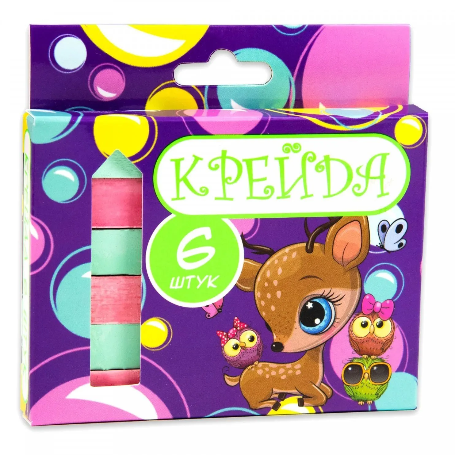 Крейда Квадрат шкільний - 6 штук Strateg різнокольорова (50113)