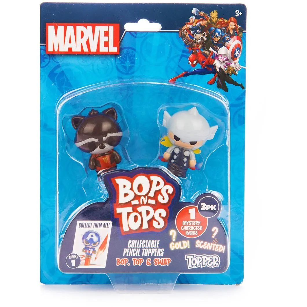Набір колекційних фігурок-топерів SAMBRO серії "Bop n Tops"  МАРВЕЛ (3 фігурки, в асорт.)