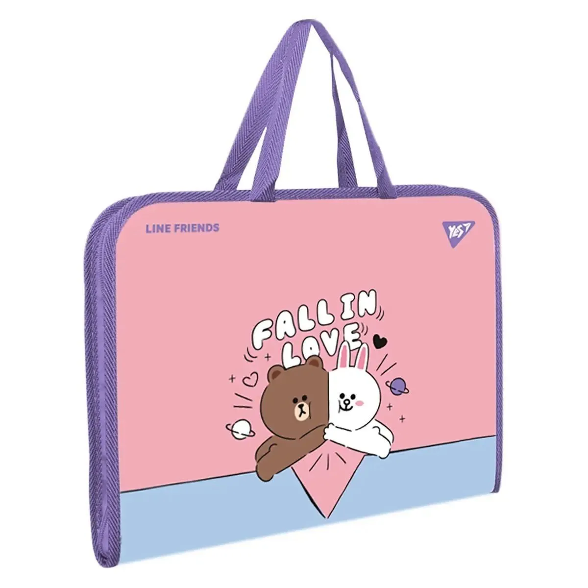 Папка-портфель Yes FC на блискавці з тканинними ручками &quot;Line Friends. Choco and Cony&quot;