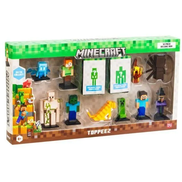 Набір делюкс із 12 колекційних фігурок -топерів Майнкрафт  (дві фігурки-сюрприз) у асорт.А