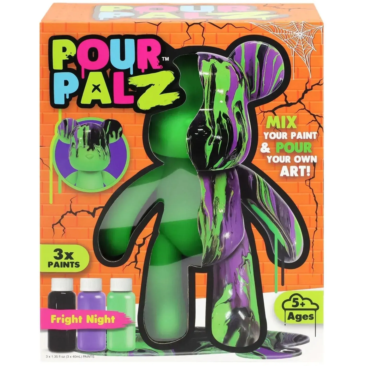 Pour Palz Набір для творчості Флюїд Арт - Black Edition Ведмедик &quot;Ніч жахів&quot;