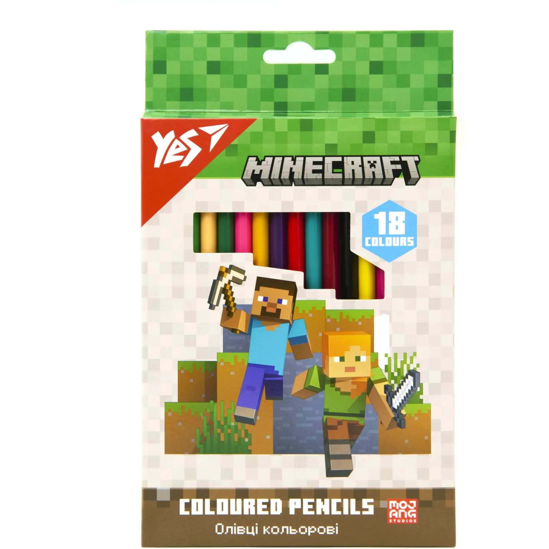 Олівці кольорові Yes 18 кол. "Minecraft"