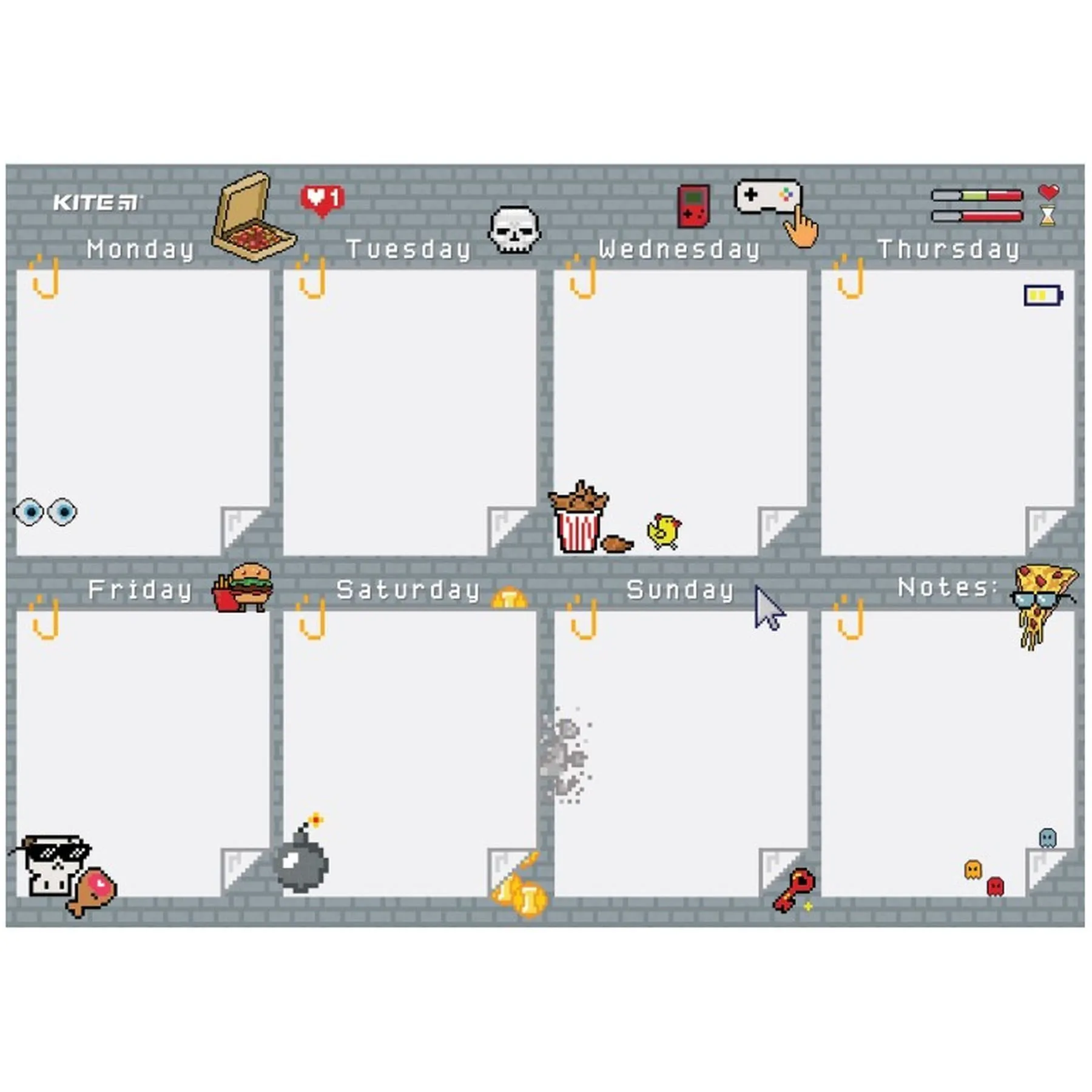 Планер настінний на тиждень,  А3, Pixel