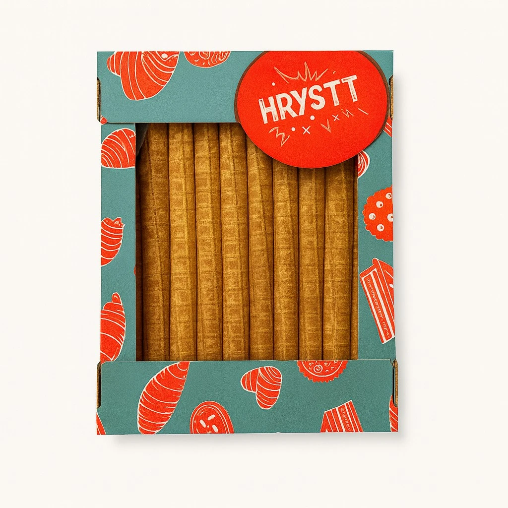 Вафельні трубочки Cannoli молочна Карамель Hrysst, 300 г