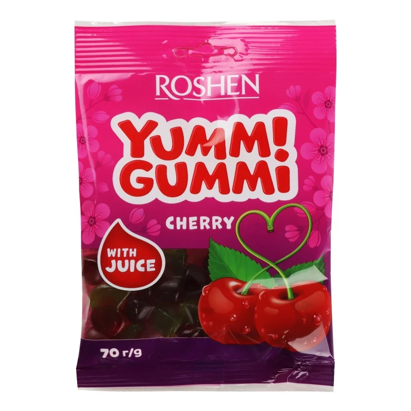 Цукерки желейні Cherry Yummi Gummi Roshen, 70 г