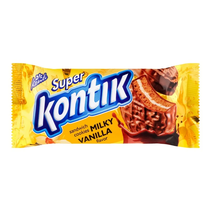 Печиво-сендвіч молочний Ваніль Super Kontik Konti, 90 г