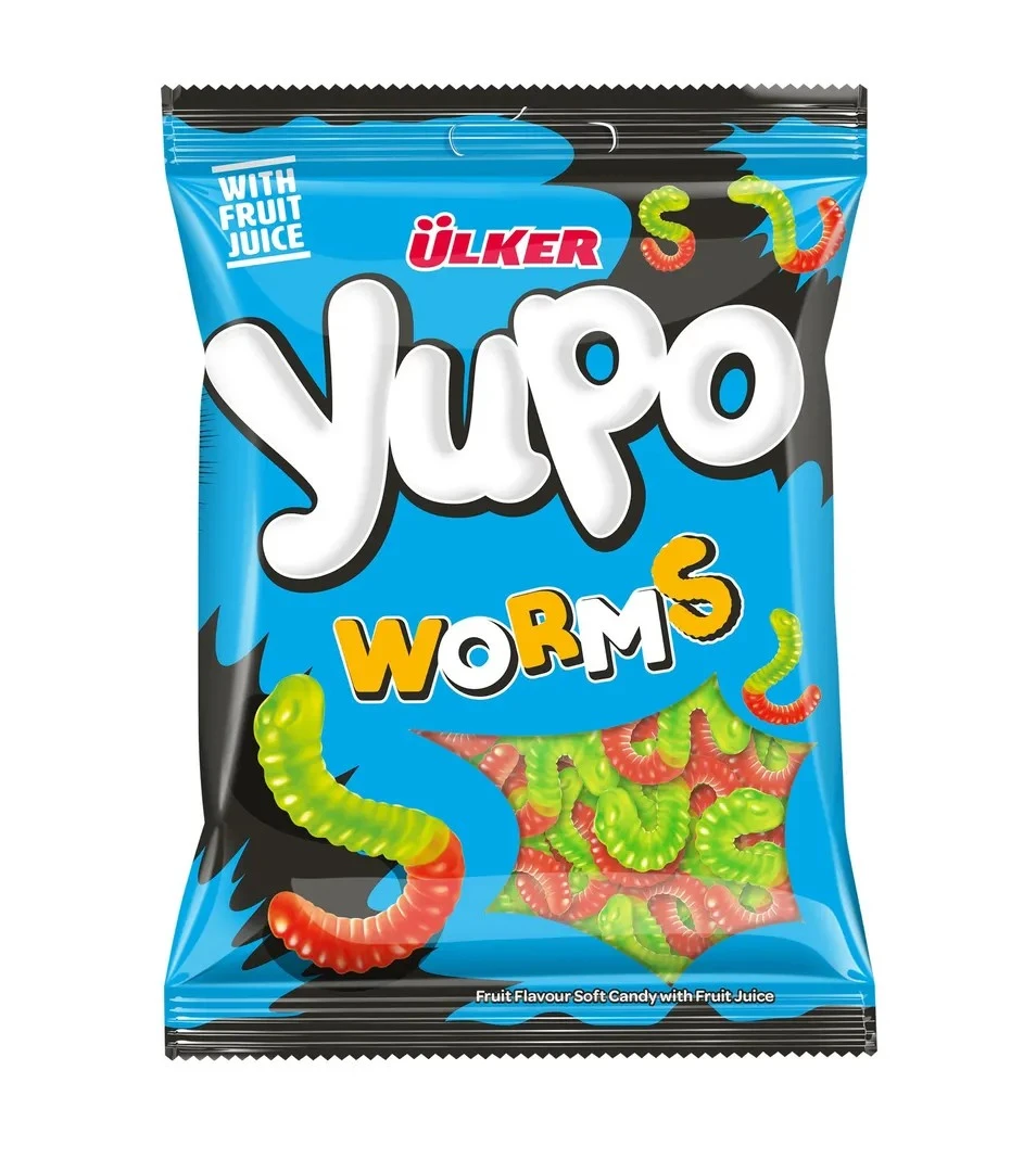 Желейні цукерки Yupo червячок Ulker, 80 г