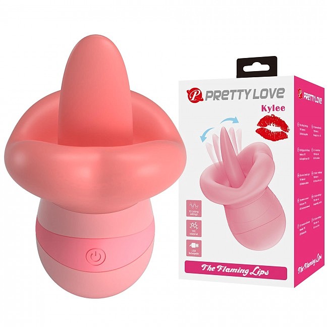 Симулятор орального сексу Pretty Love Kylee Pink 10 licking settings, 11,6 х 7,1 см