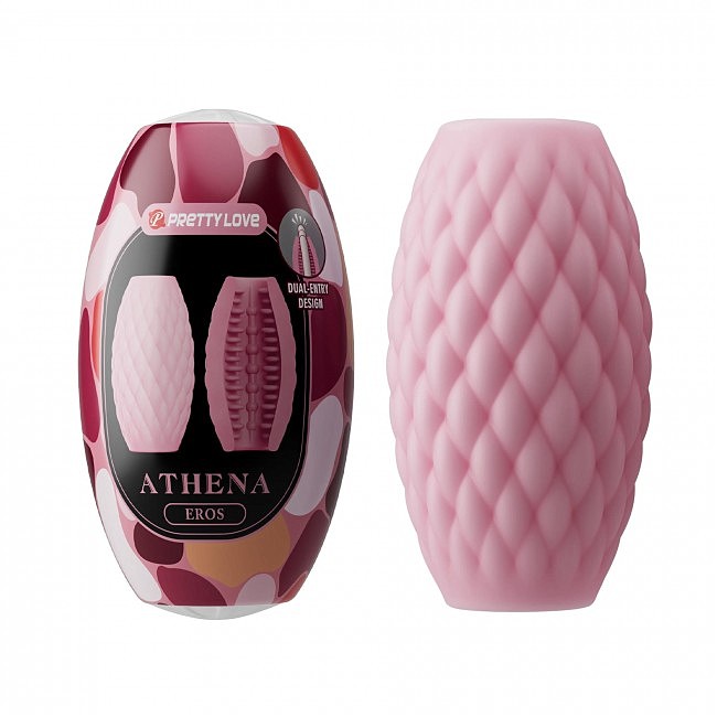 Компактный мастурбатор в футляре Pretty Love Athena EROS, термопластичная резина, 7,6 х 4,2 см  (фиолетовый)