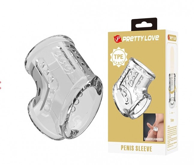 Насадка на член Pretty Love Penis Sleeve Clear, 7,2 х 4,7 см (Прозорий)