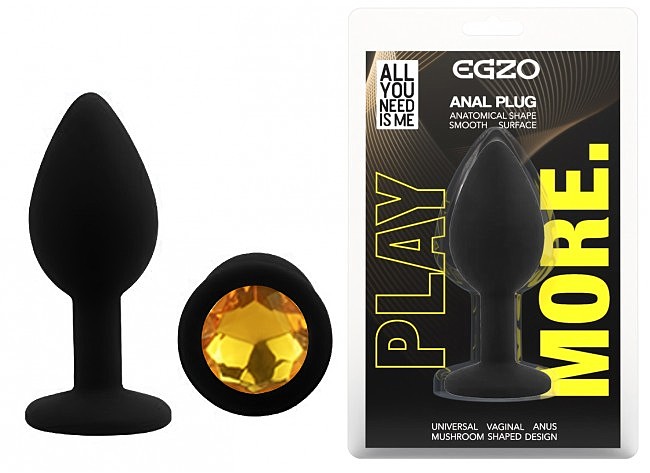 Чорна анальна пробка EGZO Silicone Black Round Plug, силікон, 7 х 2,8 см (темно-зелений)