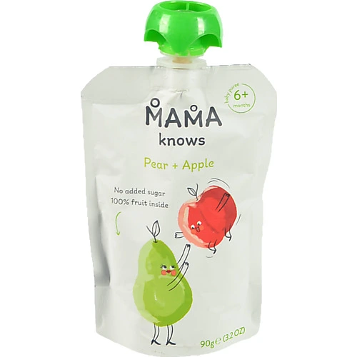 Пюре Mama knows 90г груша яблуко без цукру