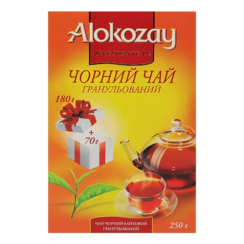 Чай Alokozay 180г+70г чорний гранульований