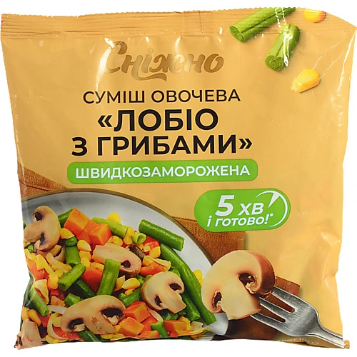Суміш овочева Сніжно 400г лобіо гриби