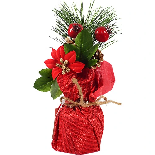 Декор новорічний флористична композиція тип 1 15cm