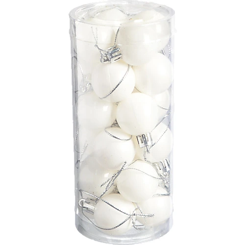 Набір новорічних куль 24шт білий діам 3cм