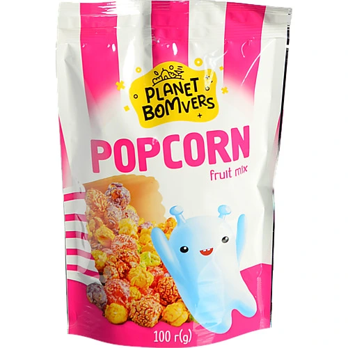 Попкорн Planet bomvers 100г фруктова карамель