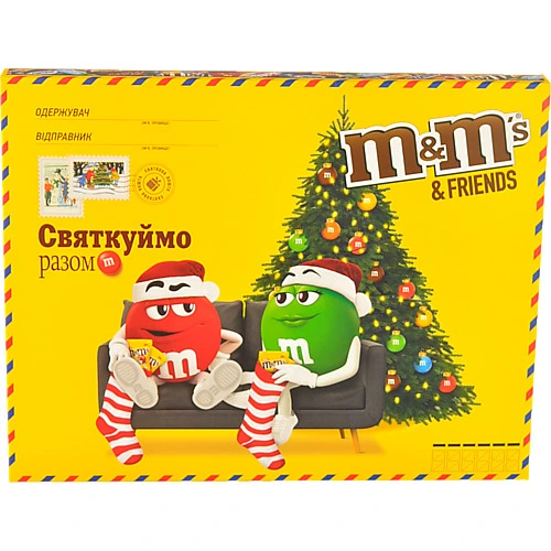 Набір драже батончиків печива цукерок та жувальних драже Велика бандероль M&M's&Friends к/у 316г