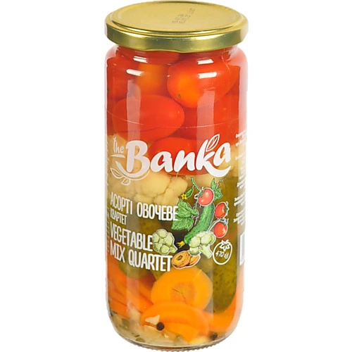Асорті овочеве пастеризоване Vegetable mix quartet The banka с/б 470г