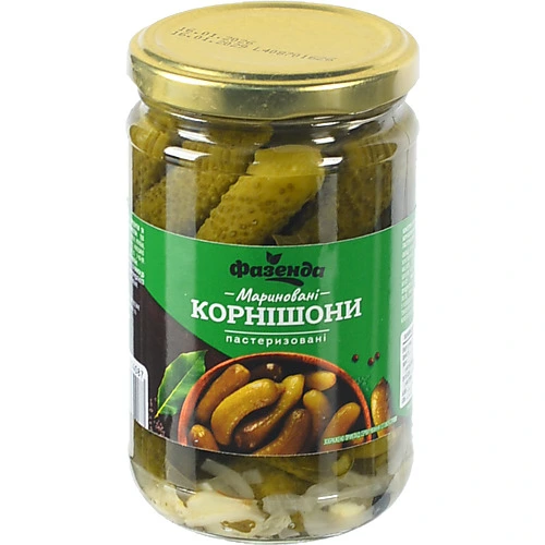 Корнішони Фазенда 300г мариновані пастеризовані